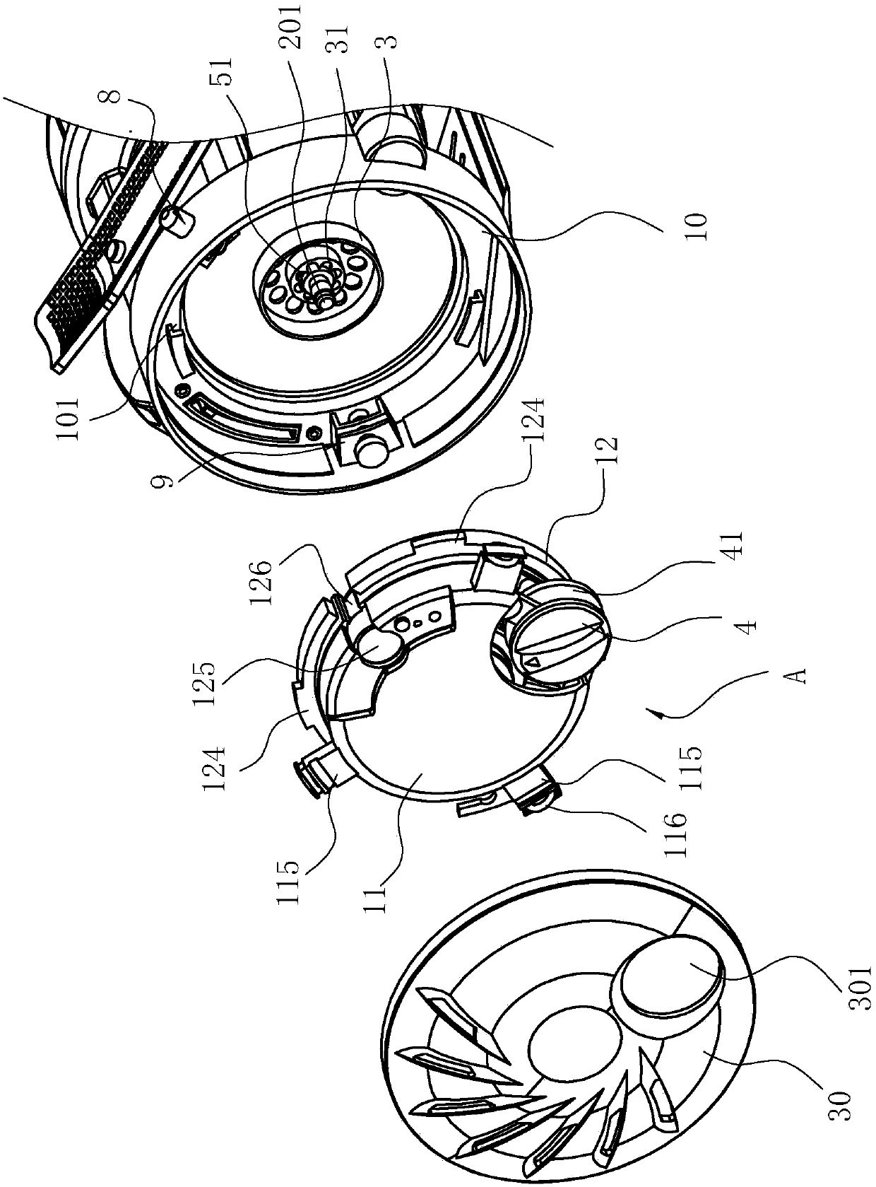 Novel damper structure of wire wheel of shaking wheel