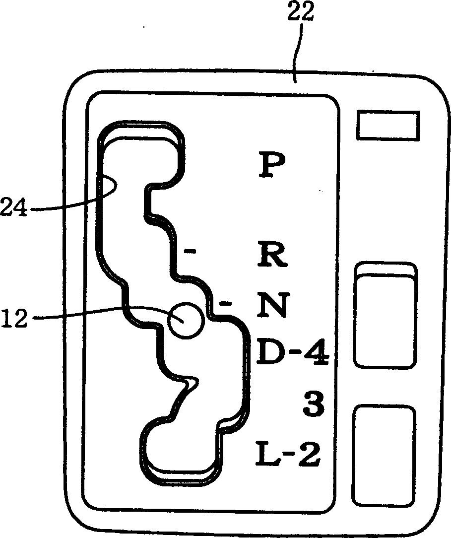 Vehicle gearshifting locking device with pivoted detent and connector