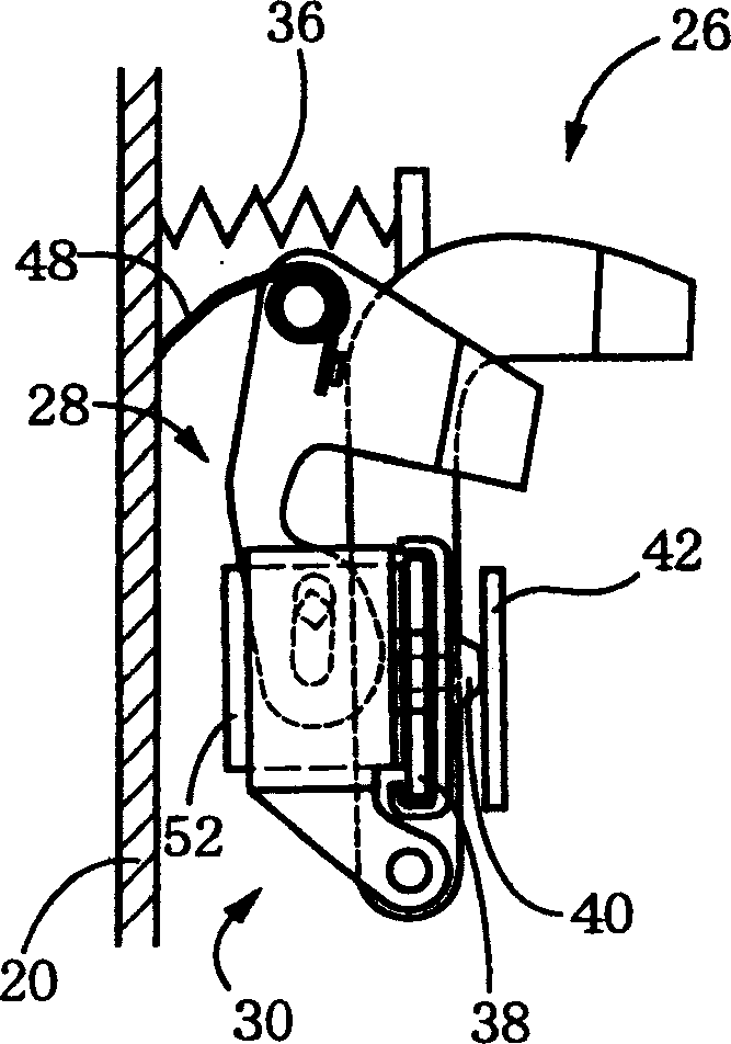 Vehicle gearshifting locking device with pivoted detent and connector