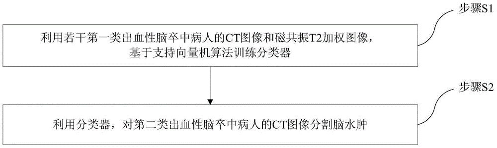 Encephaledema segmentation method and system based on support vector machine algorithm