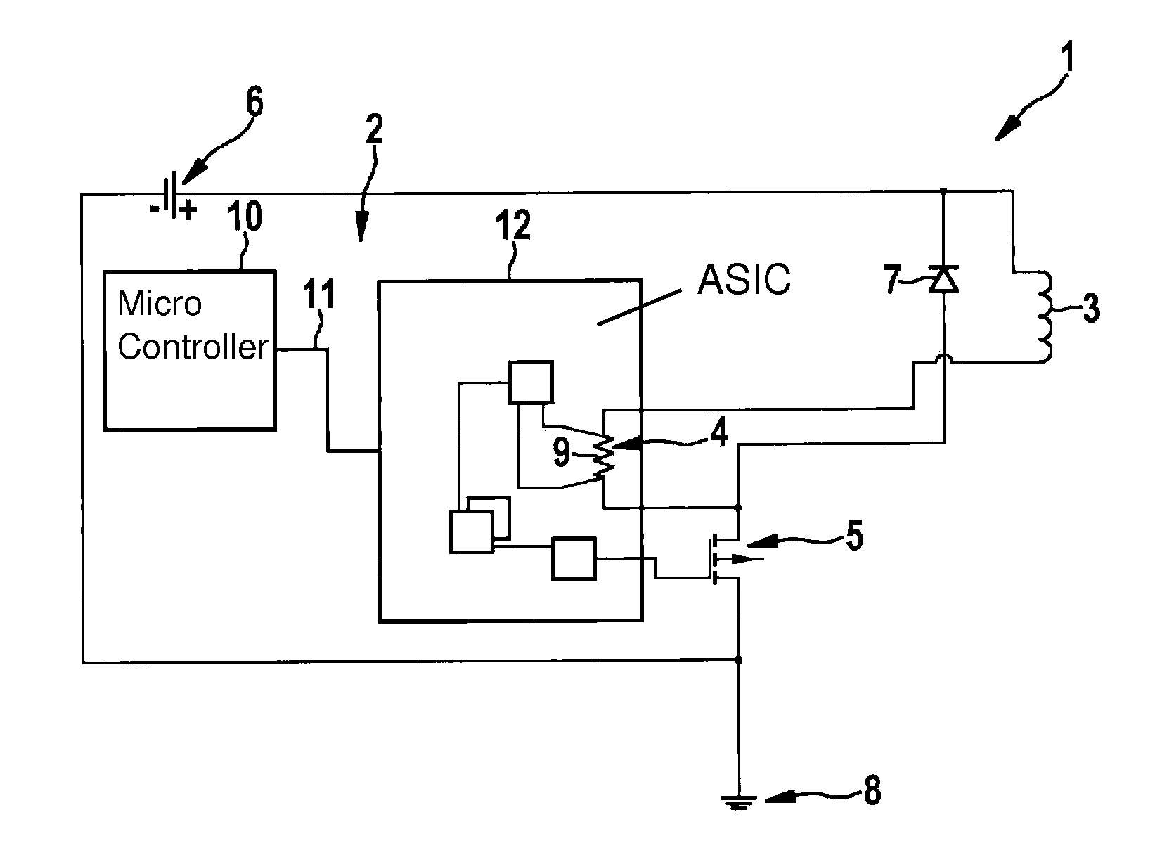 Method for controlling the current intensity of the electric current flowing through an inductive consumer and a corresponding circuit configuration