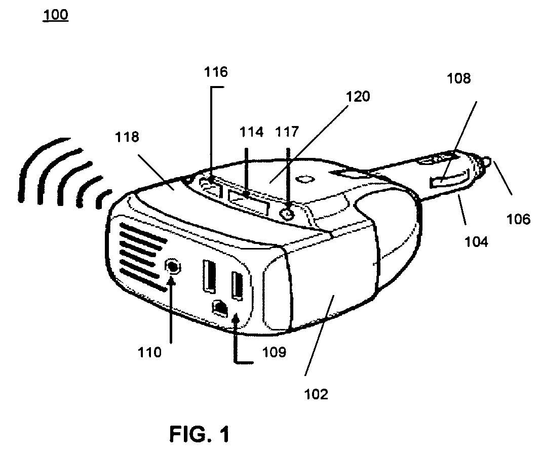 Cigarette lighter adapter device that interfaces with an external device via a port interface