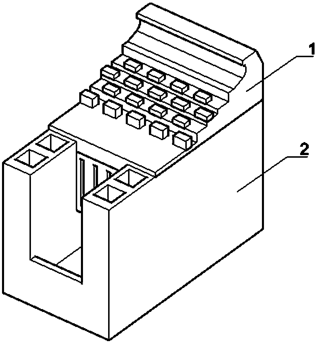 Special-shaped energy dissipation caisson and breakwater