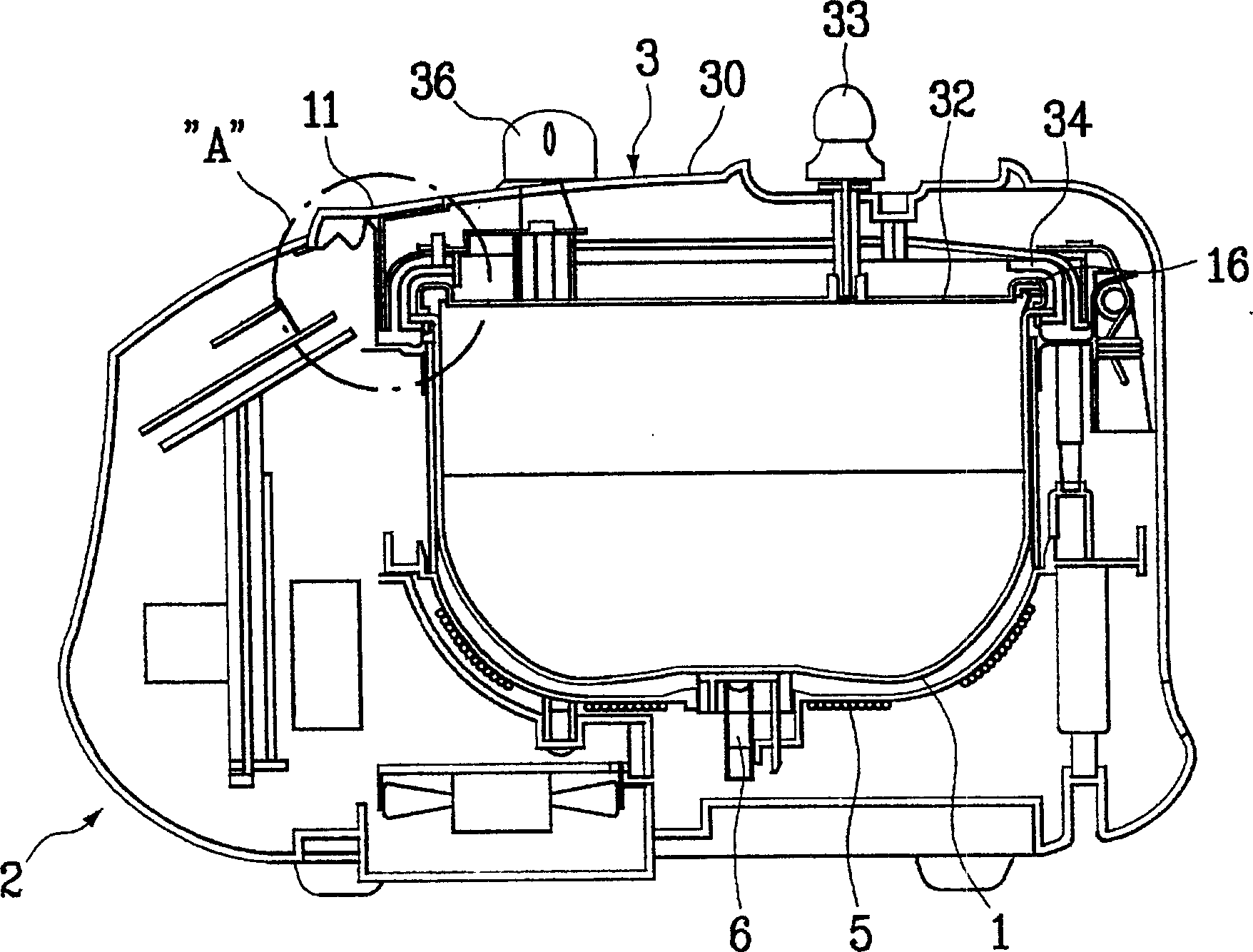 Pressure electric cooker lid gasket structure