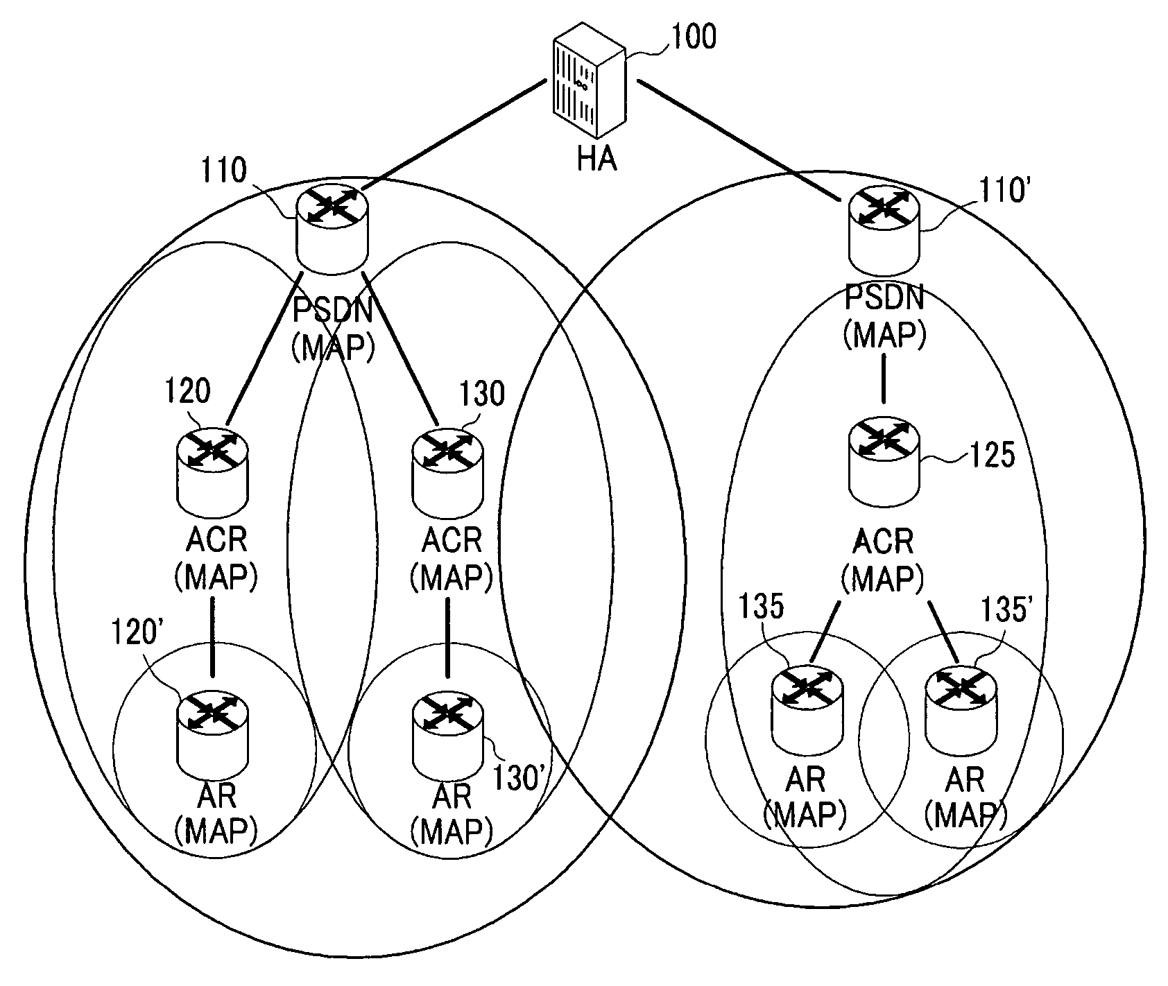 System for interworking services of heterogeneous networks and method for vertical handoff