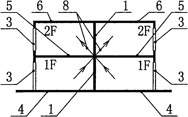 Crossing side skip floor combination independent shop