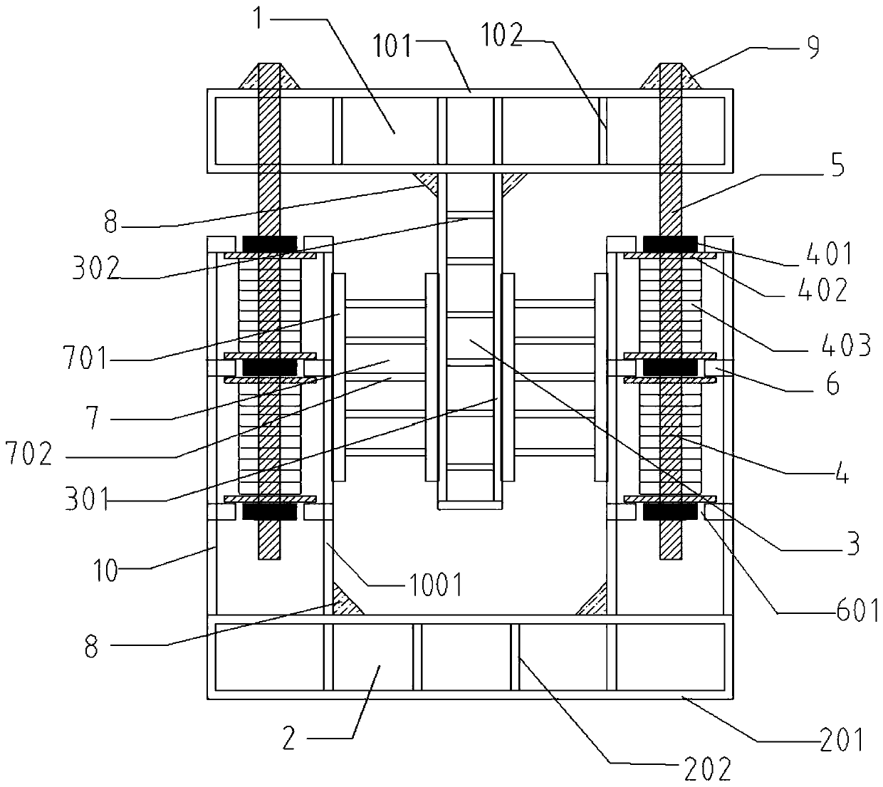 Self-resetting energy dissipation device and mounting method