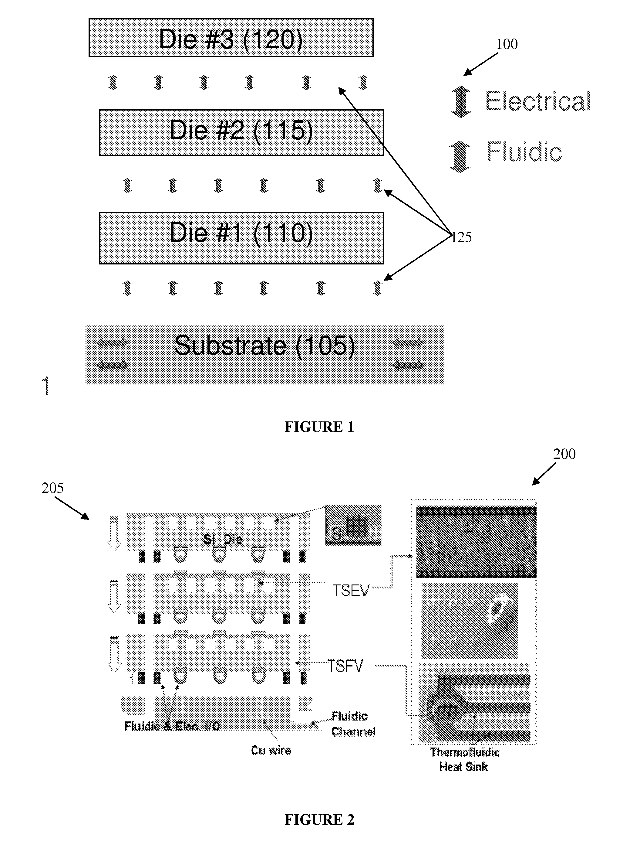 3-D ICs EQUIPPED WITH DOUBLE SIDED POWER, COOLANT, AND DATA FEATURES