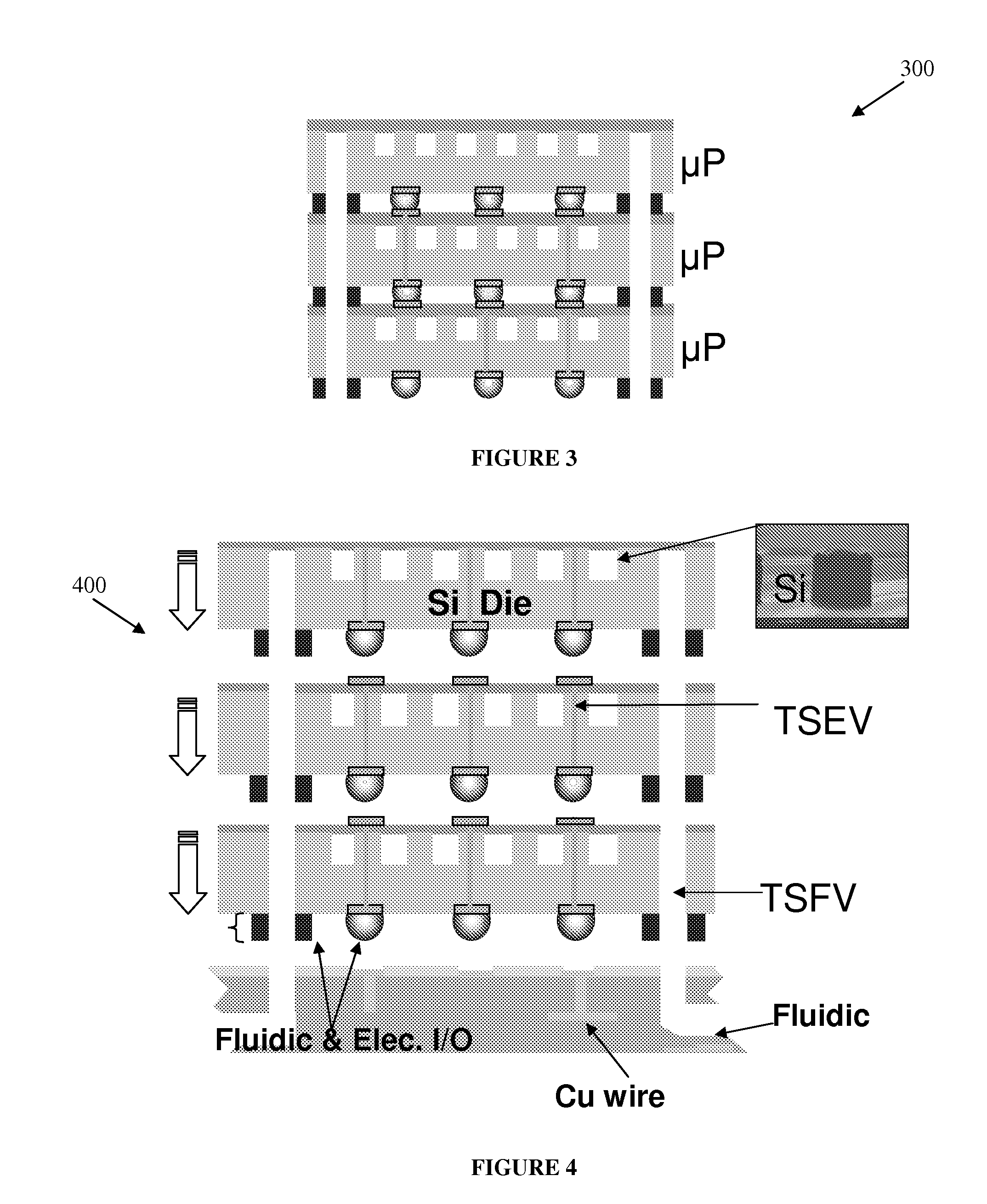 3-D ICs EQUIPPED WITH DOUBLE SIDED POWER, COOLANT, AND DATA FEATURES