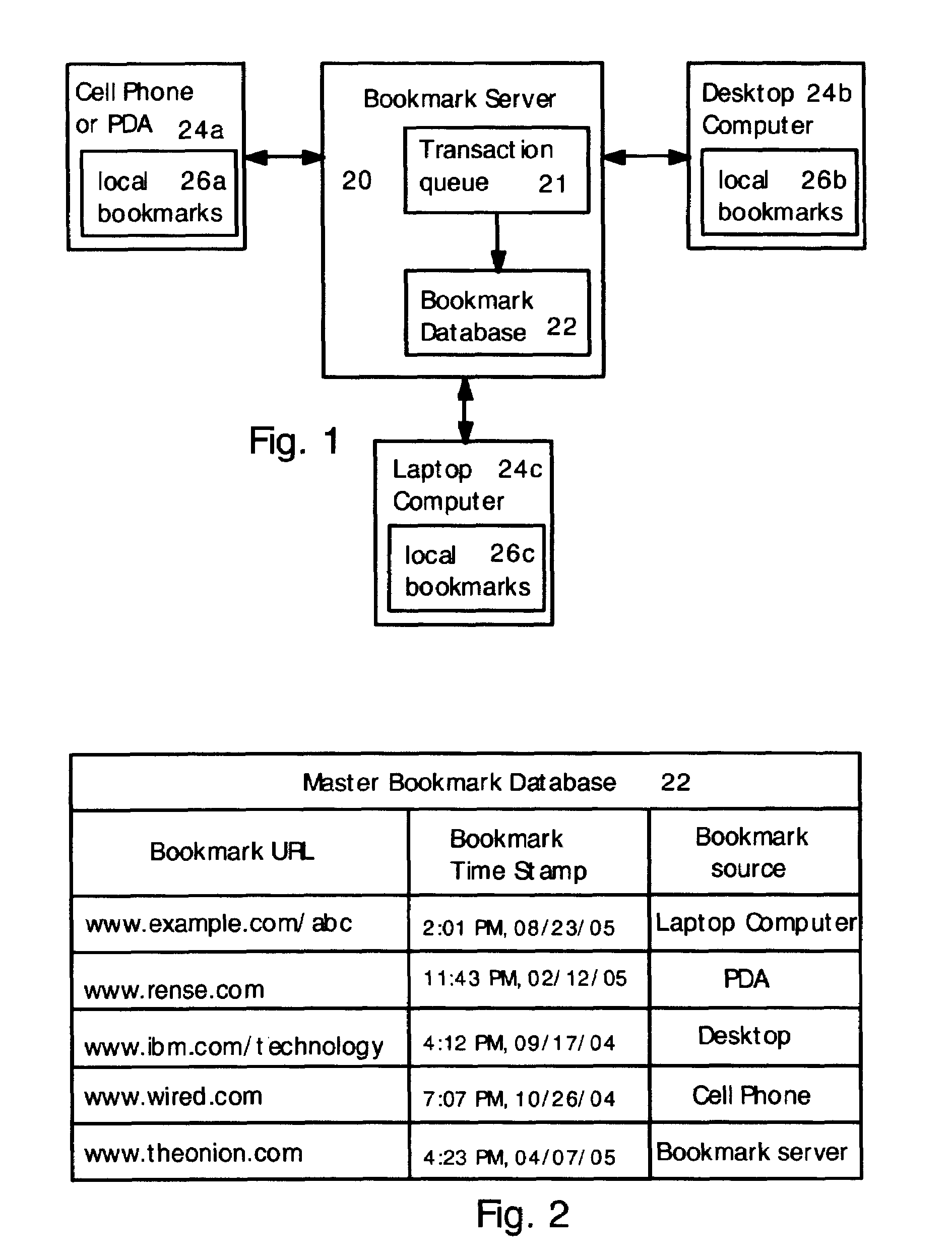 Method for synchronizing and updating bookmarks on multiple computer devices