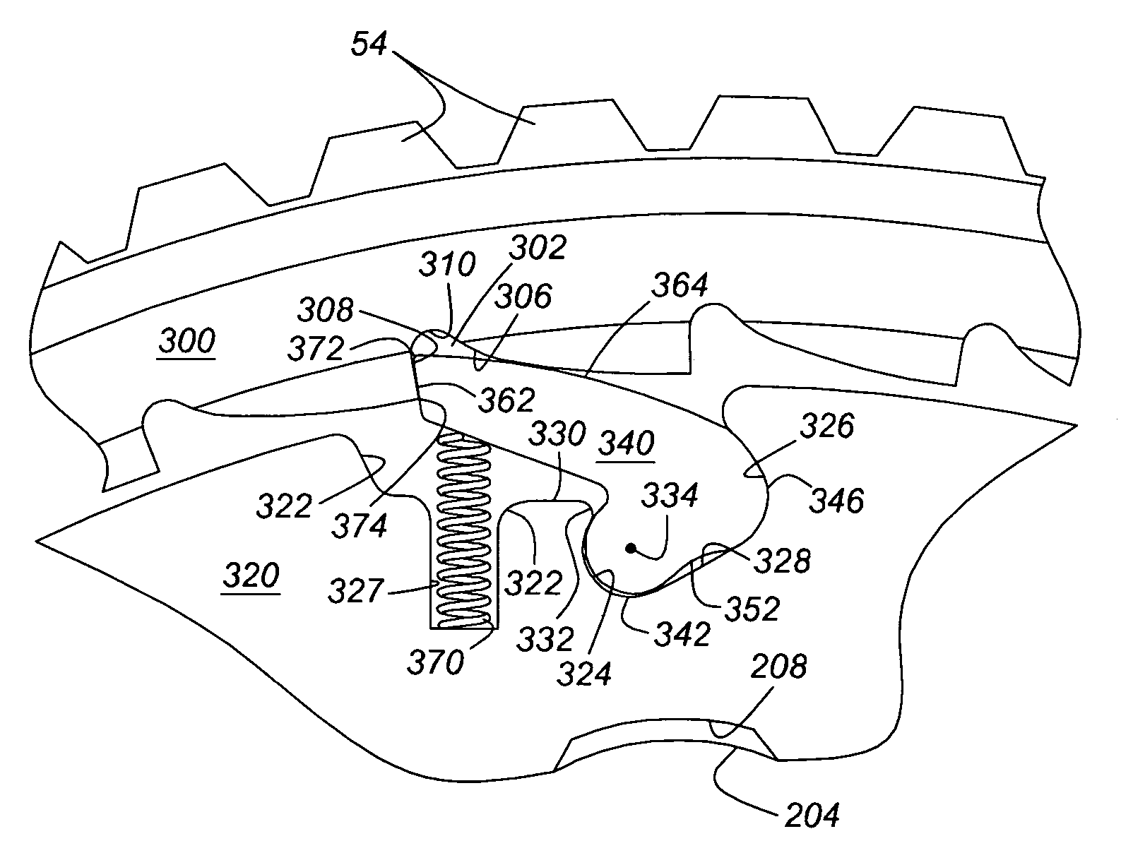 Ratcheting one-way clutch having rockers