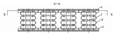 Periodic curved beam structure floating raft based on wave mode conversion