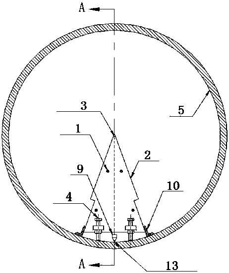 A method for precise positioning of the track of the trolley with the shaft entering the stern of the ship