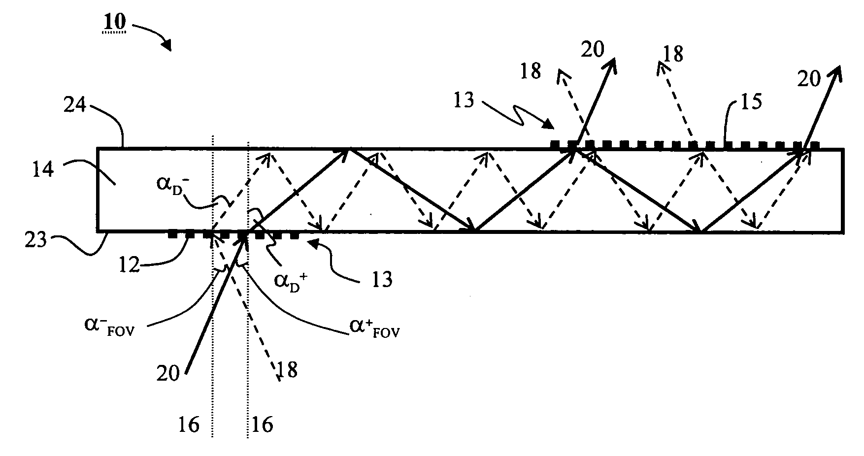 Diffractive optical relay and method for manufacturing the same