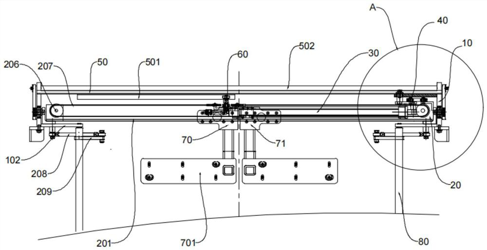 Driving mechanism motion direction conversion device and method