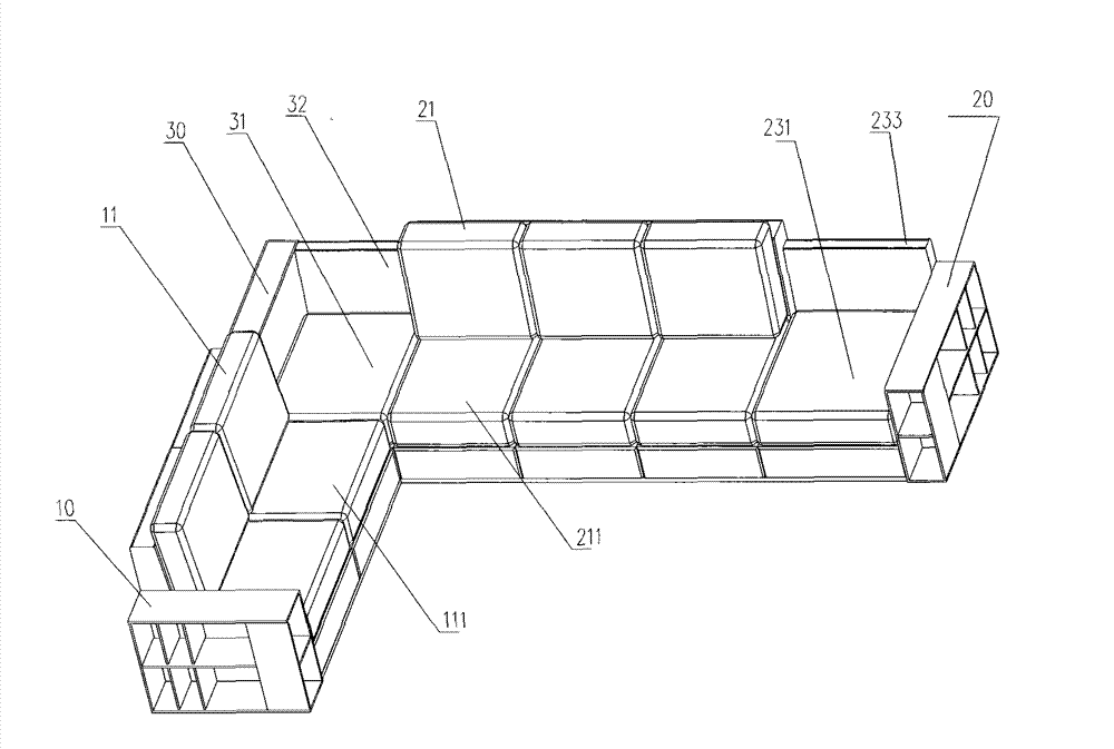 Corner horizontal combined sofa