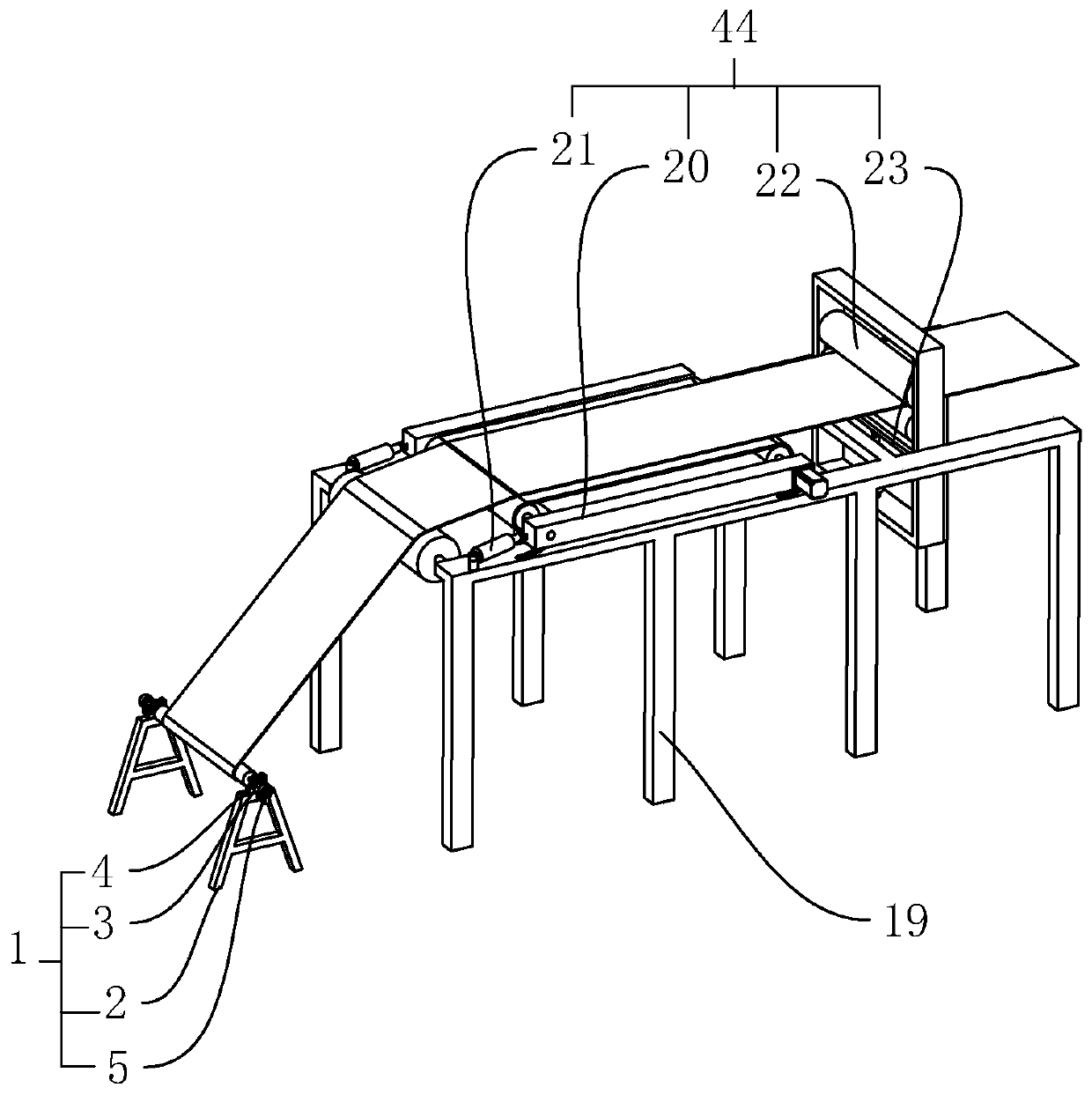 A feeding mechanism for a composite machine