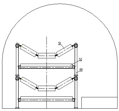 Double-layer double-conveying belt type conveyer for mine