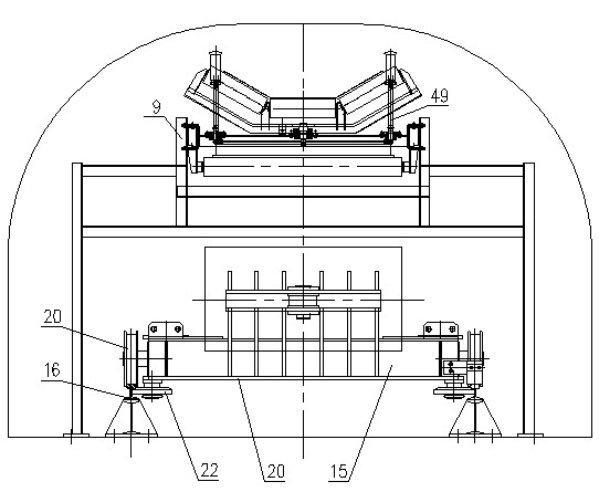 Double-layer double-conveying belt type conveyer for mine