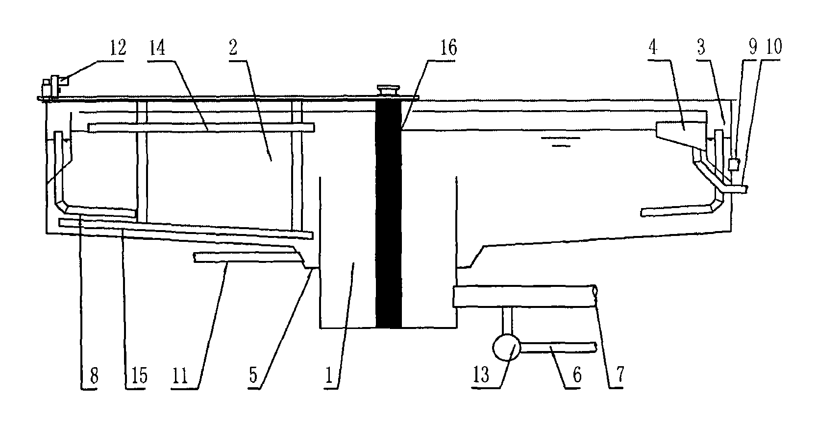 Radial-flow air-flotation thickening apparatus for sludge