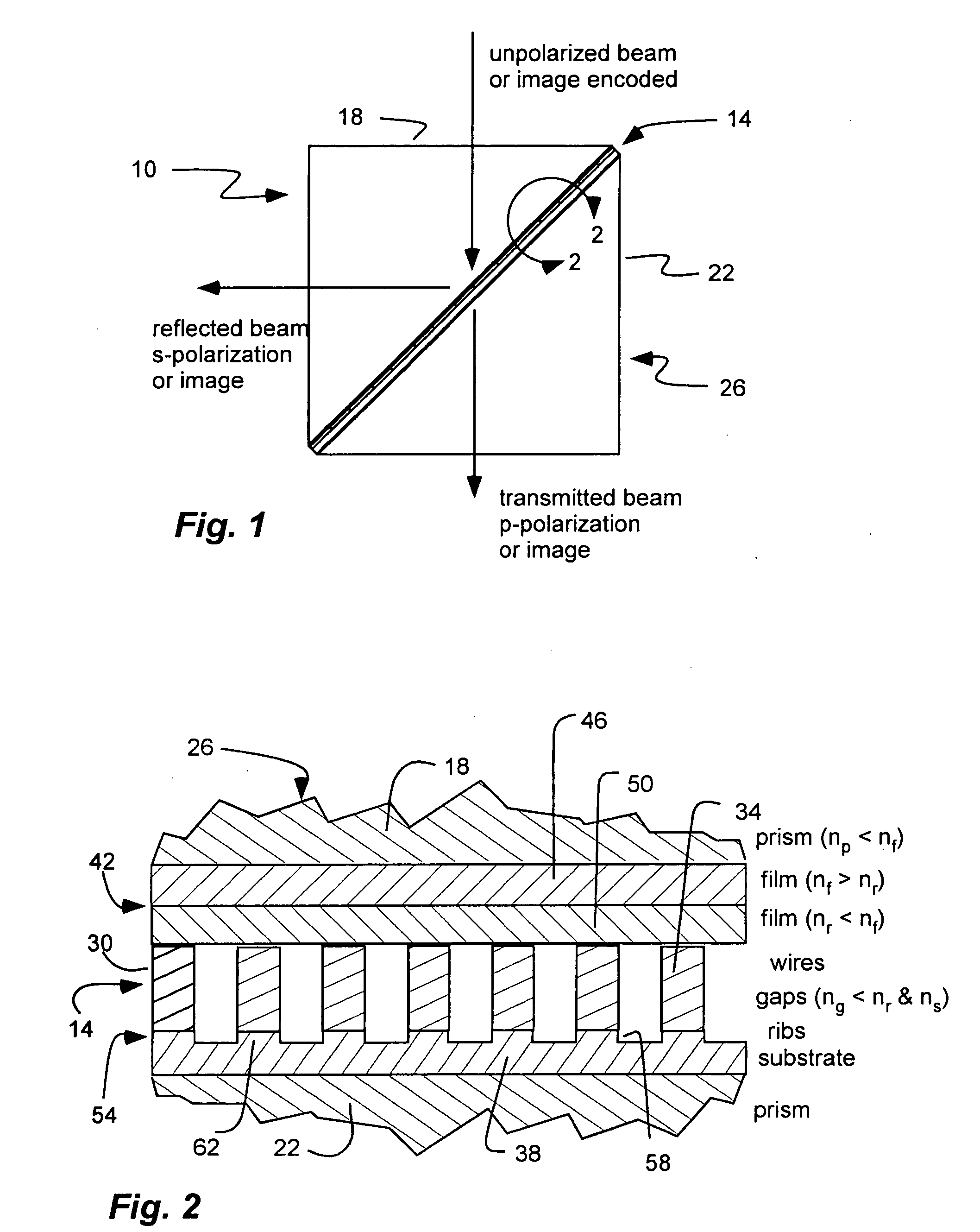 Projection display with a cube wire-grid polarizing beam splitter