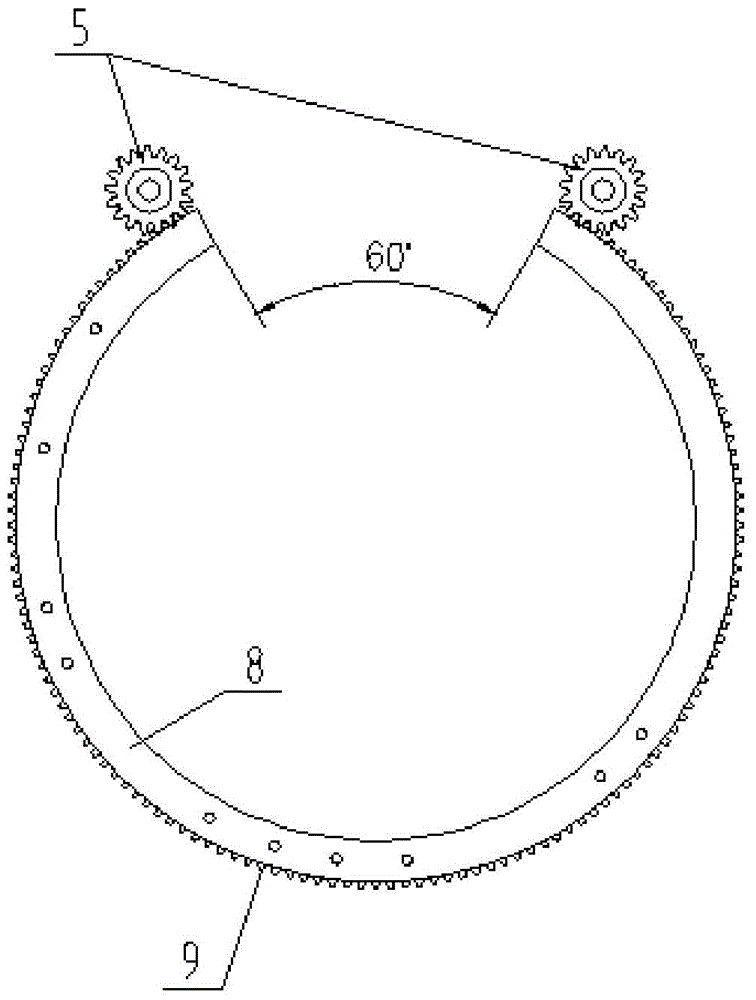 Tree excavating machine outer meshing rotating driving device