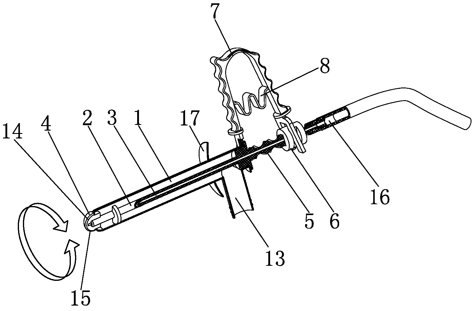 Manual excrement taking device