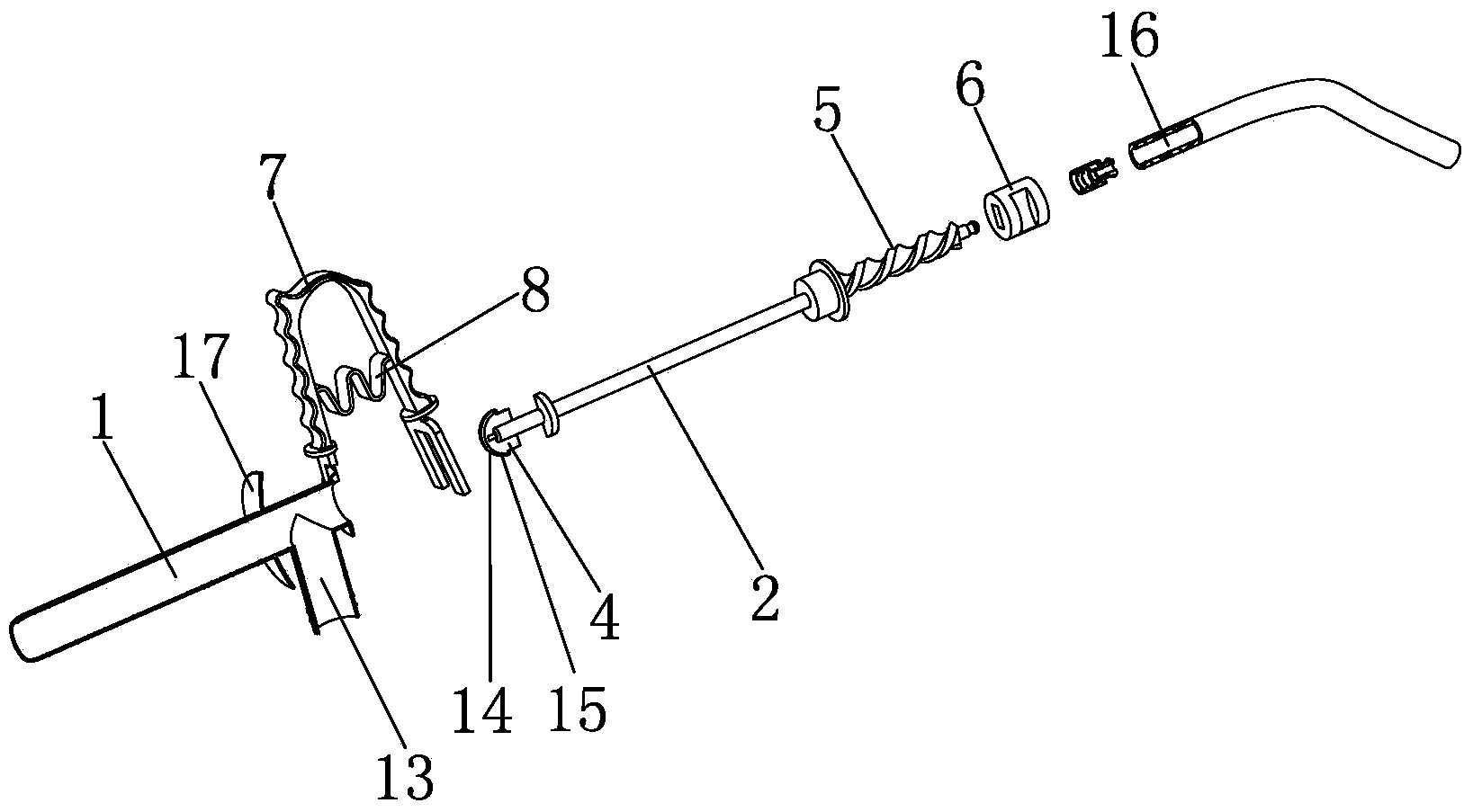 Manual excrement taking device