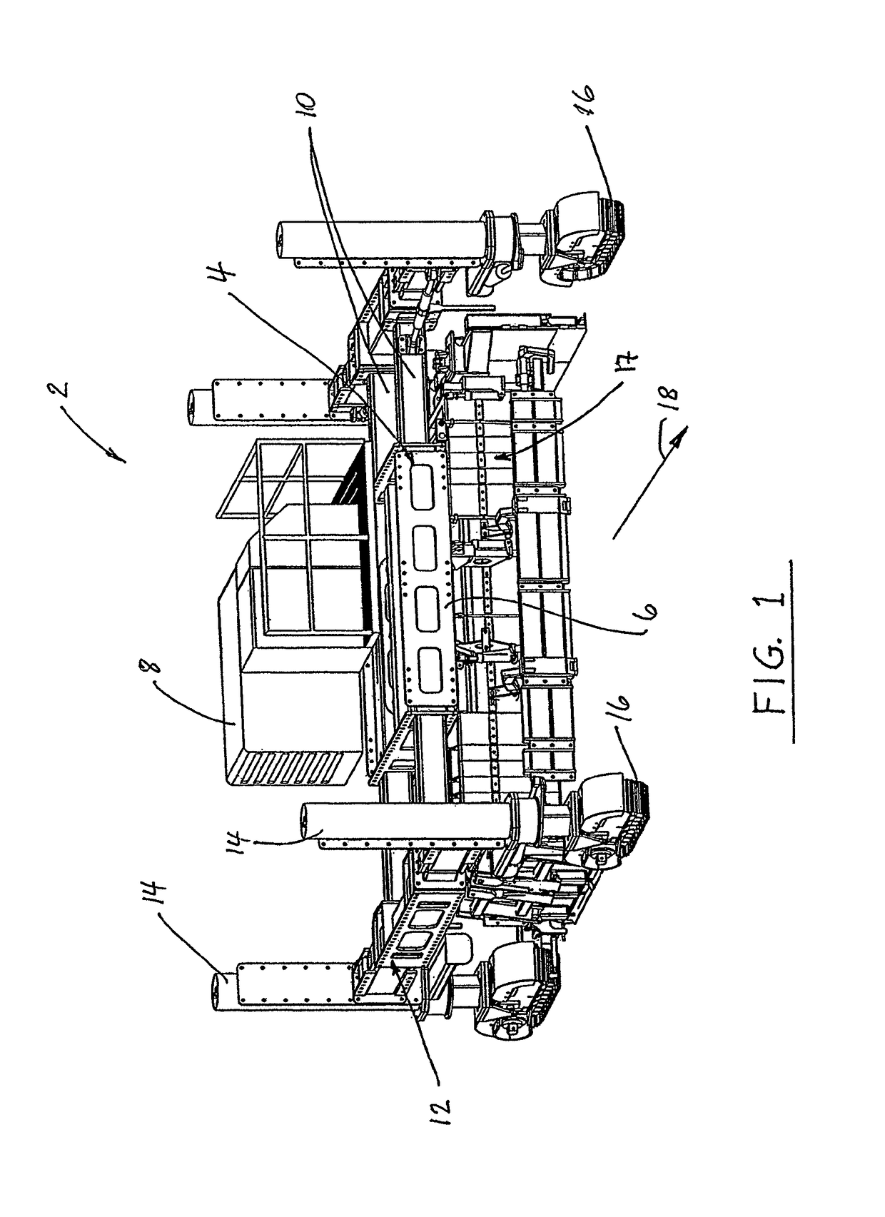 Slipform paving machine with adjustable length tractor frame