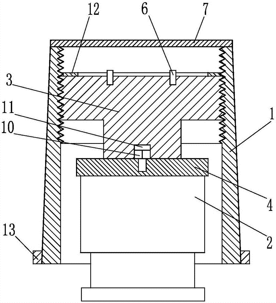 Stepless height adjusting type built-in type vibration isolating device