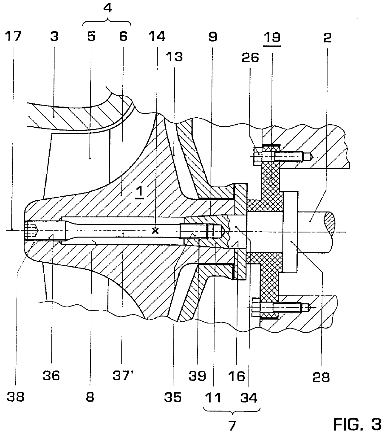 Compressor impeller fastening for high speed turboengines