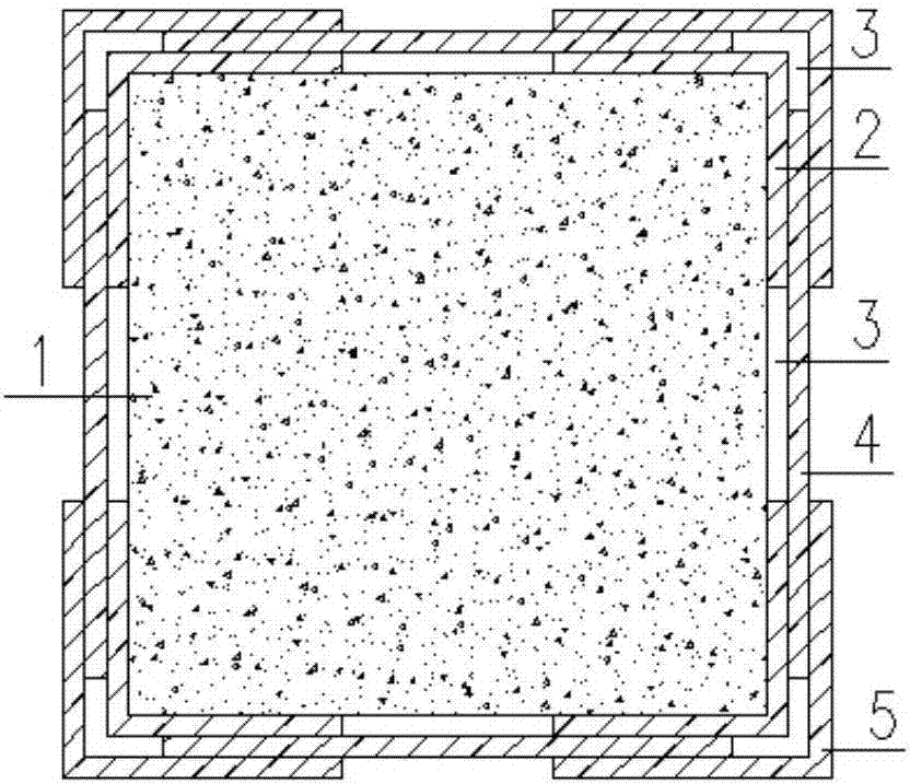 Novel reinforcing method of large-section rectangular reinforced concrete column