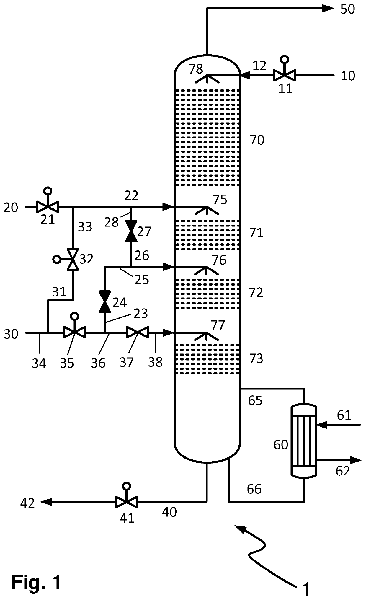 Process and plant for removal of acidic gas constituents from synthesis gas containing metal carbonyls