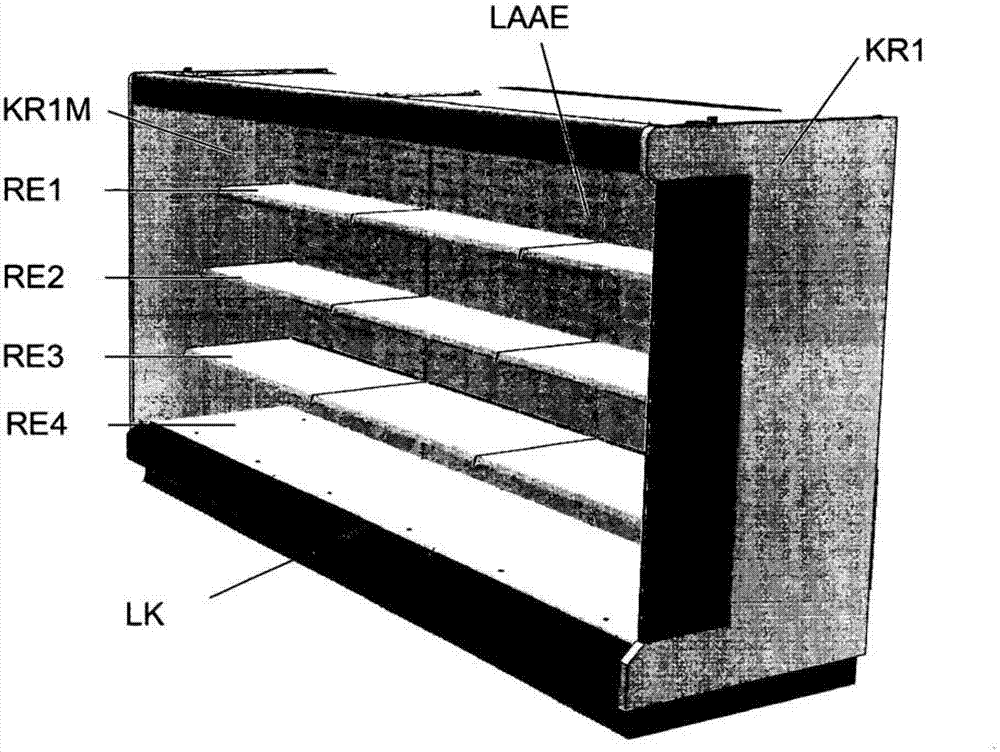 Refrigerating furniture, in particular refrigerating shelf