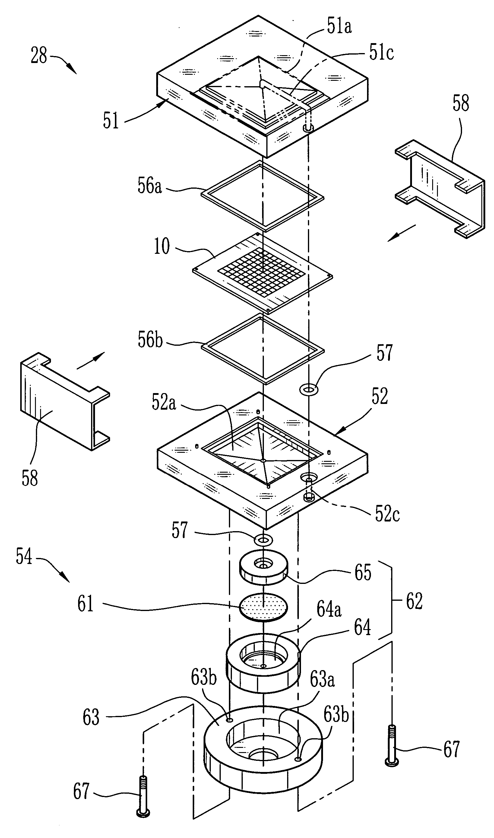 Cartridge for biochemical analysis unit