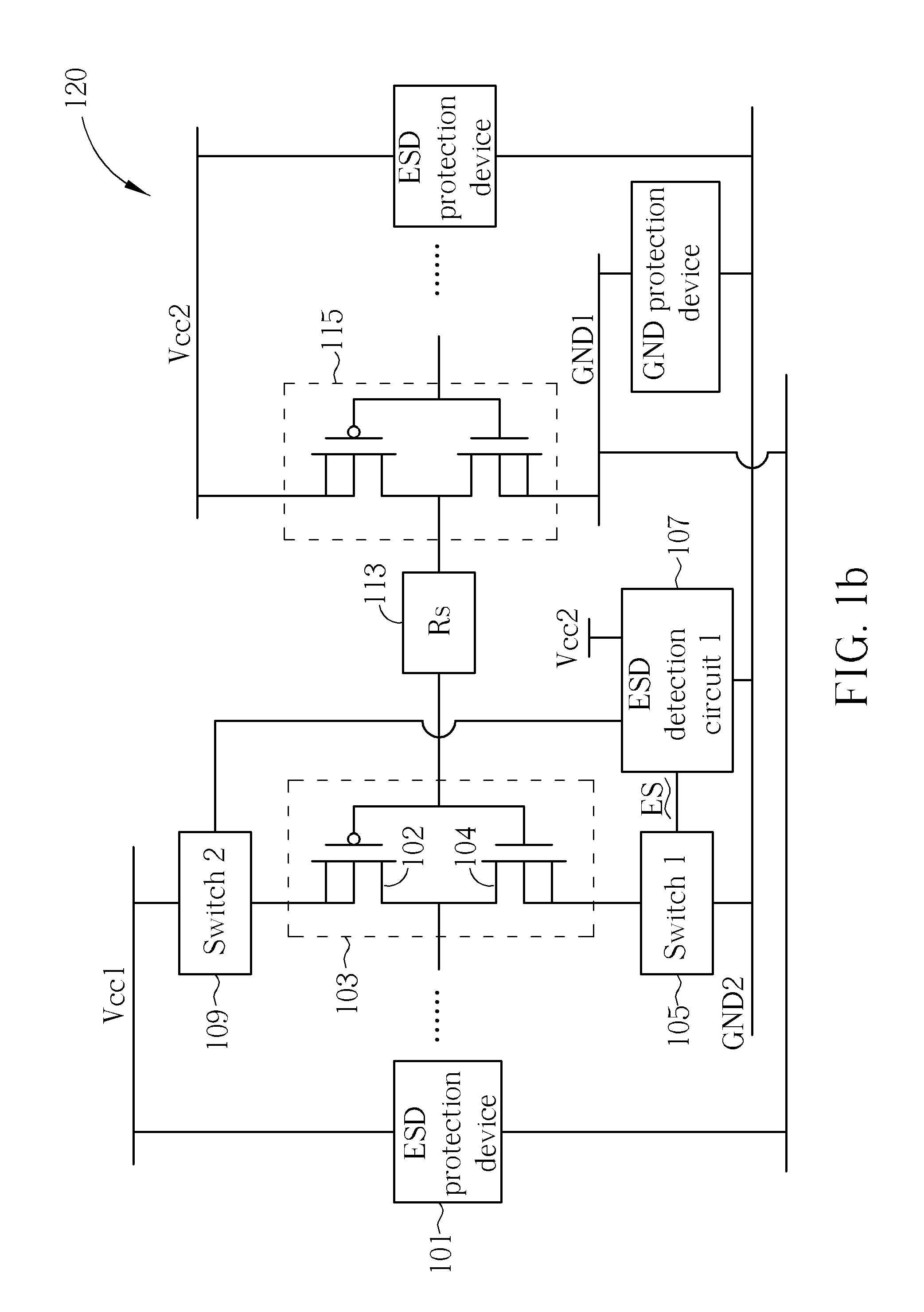 Electrostatic discharge circuit for integrated circuit with multiple power domain