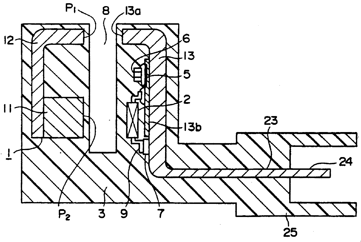 Hall-effect sensor having integrally molded frame with printed conductor thereon