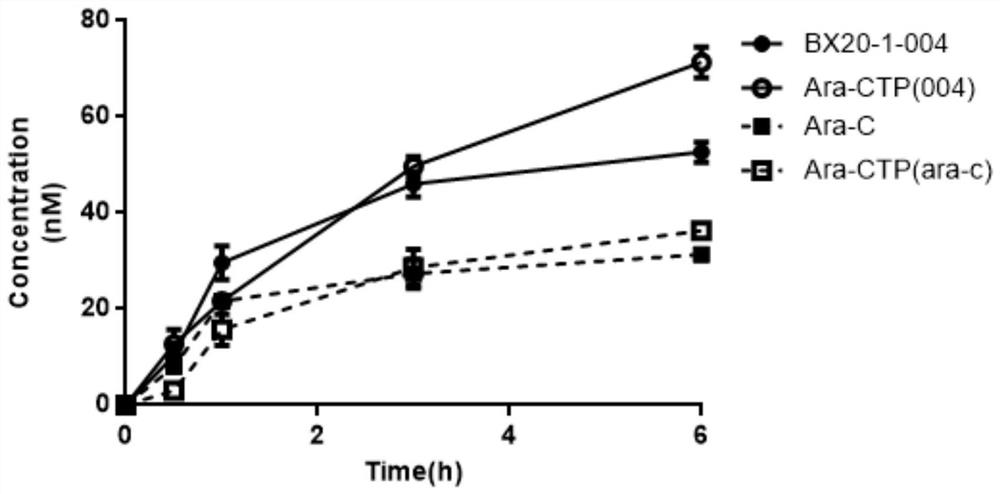 Cytarabine analogue and preparation method and application thereof