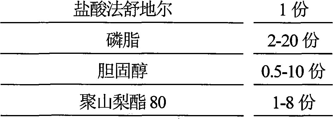 Hydrochloric acid Fasudil liposome injection and new application thereof