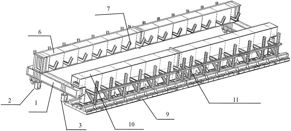 Slope hydraulic self-propelled concealed-rail drag mold