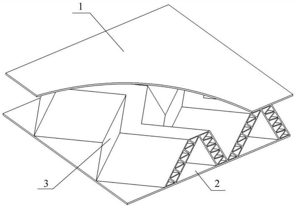 Corrugated-folded paper multistage sandwich energy absorption structure and preparation method thereof