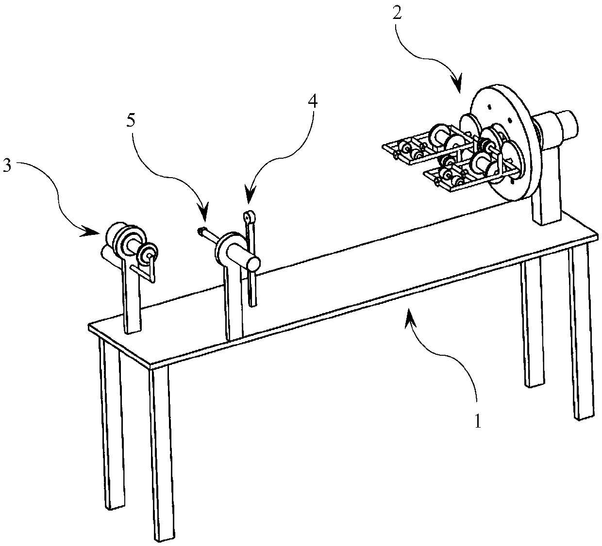 Horizontal automatic doubling and twisting device for electric heating wires