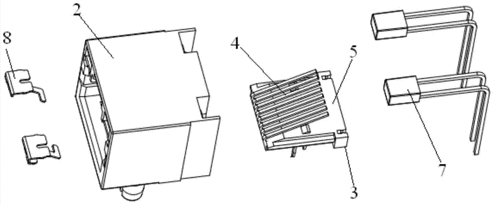 RJ45 connector with foolproof elastic pieces