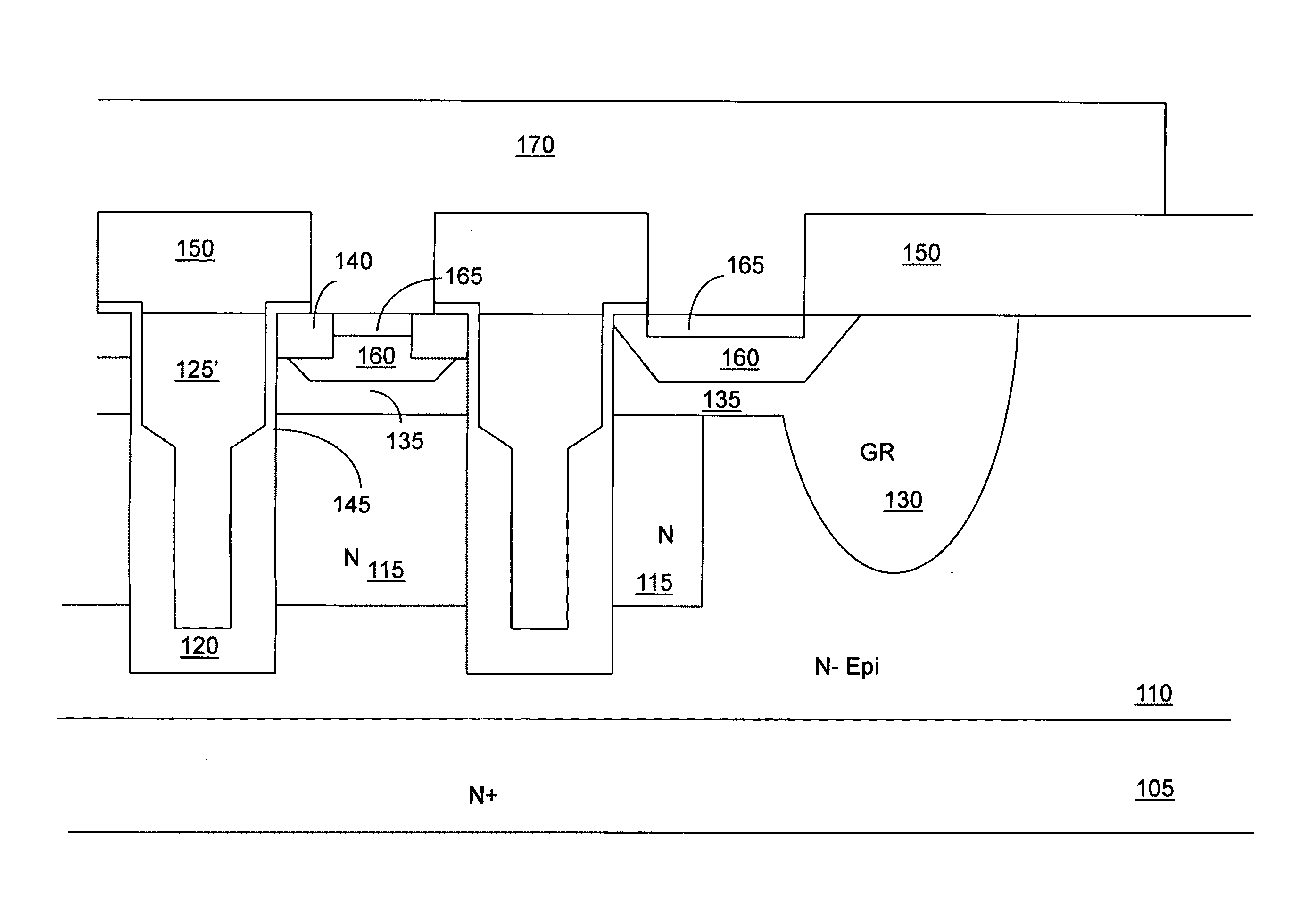 Methods for manufacturing trench MOSFET with implanted drift region