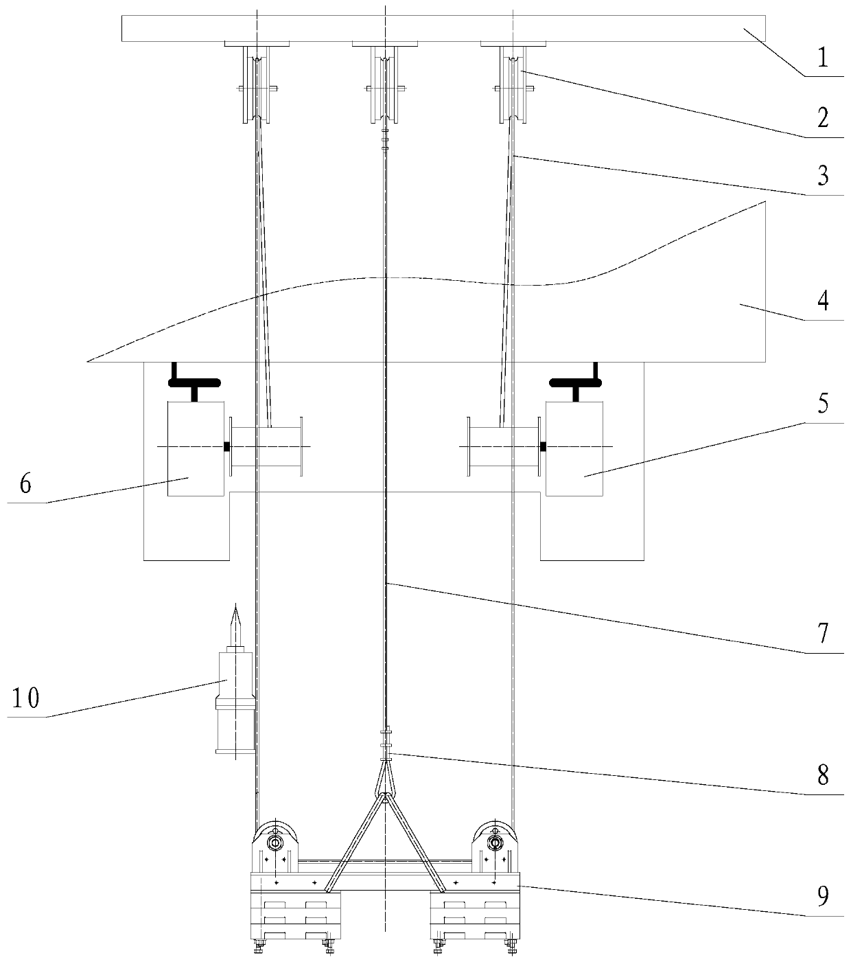 Double winch marine hydrological observation system and method based on offshore oil platform