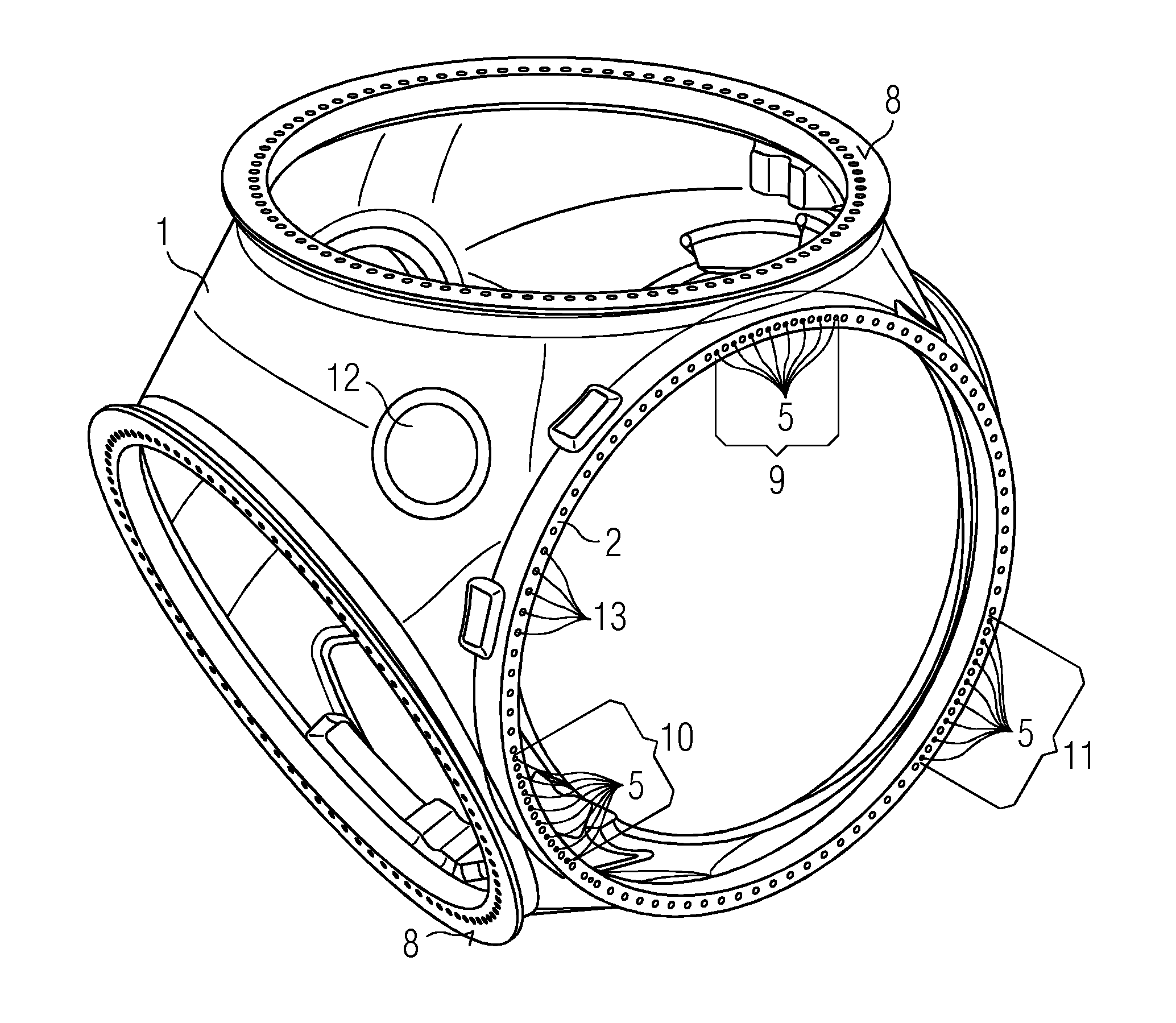 Wind turbine flange connection