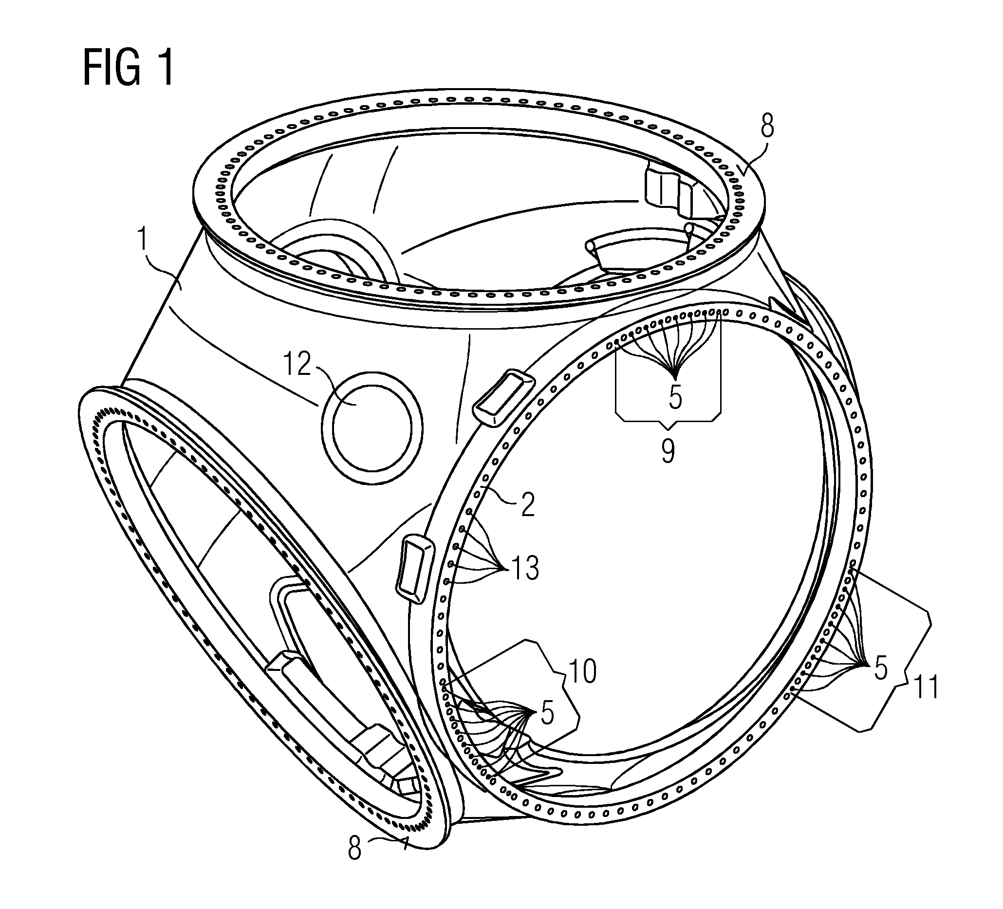 Wind turbine flange connection