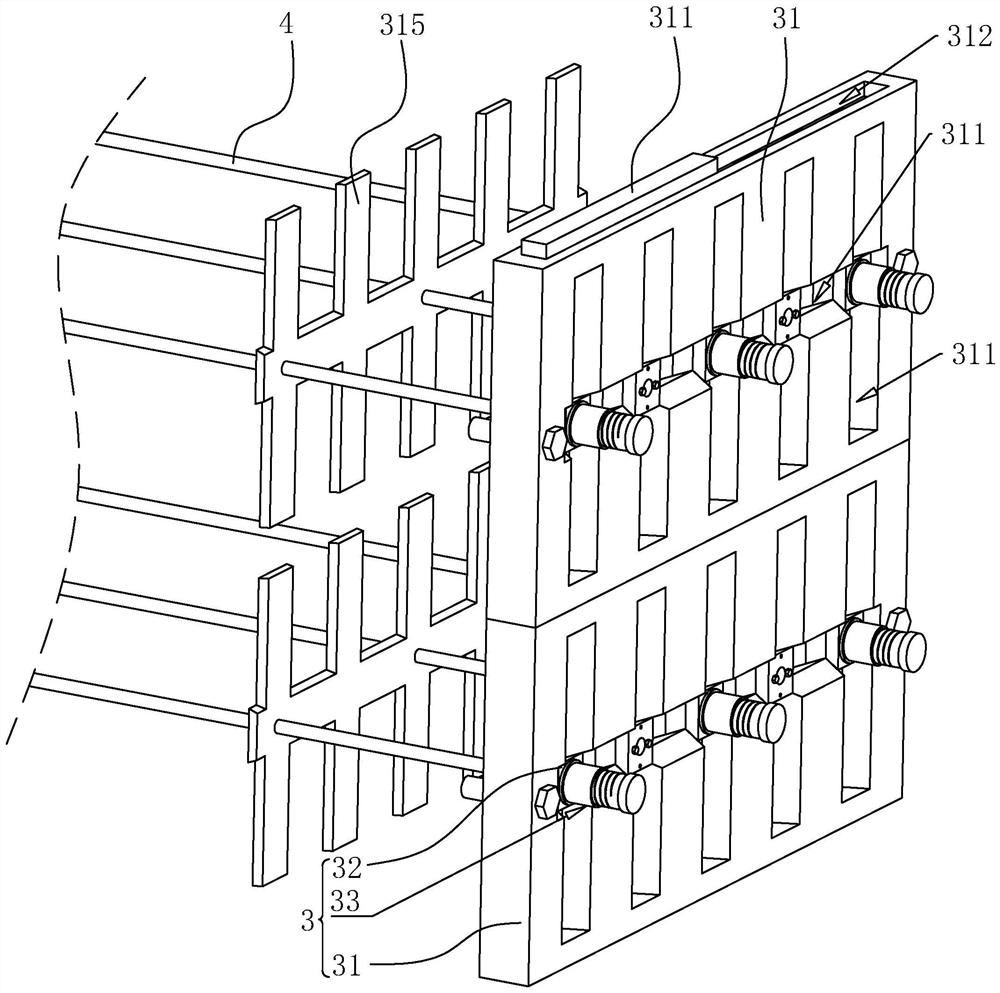 Large-span prestressed concrete beam formwork structure