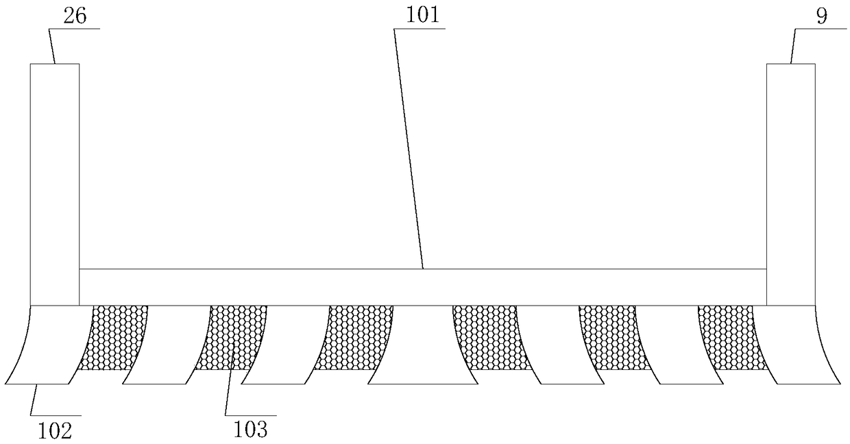 Frontally-arranged obstacle clearing device of road roller