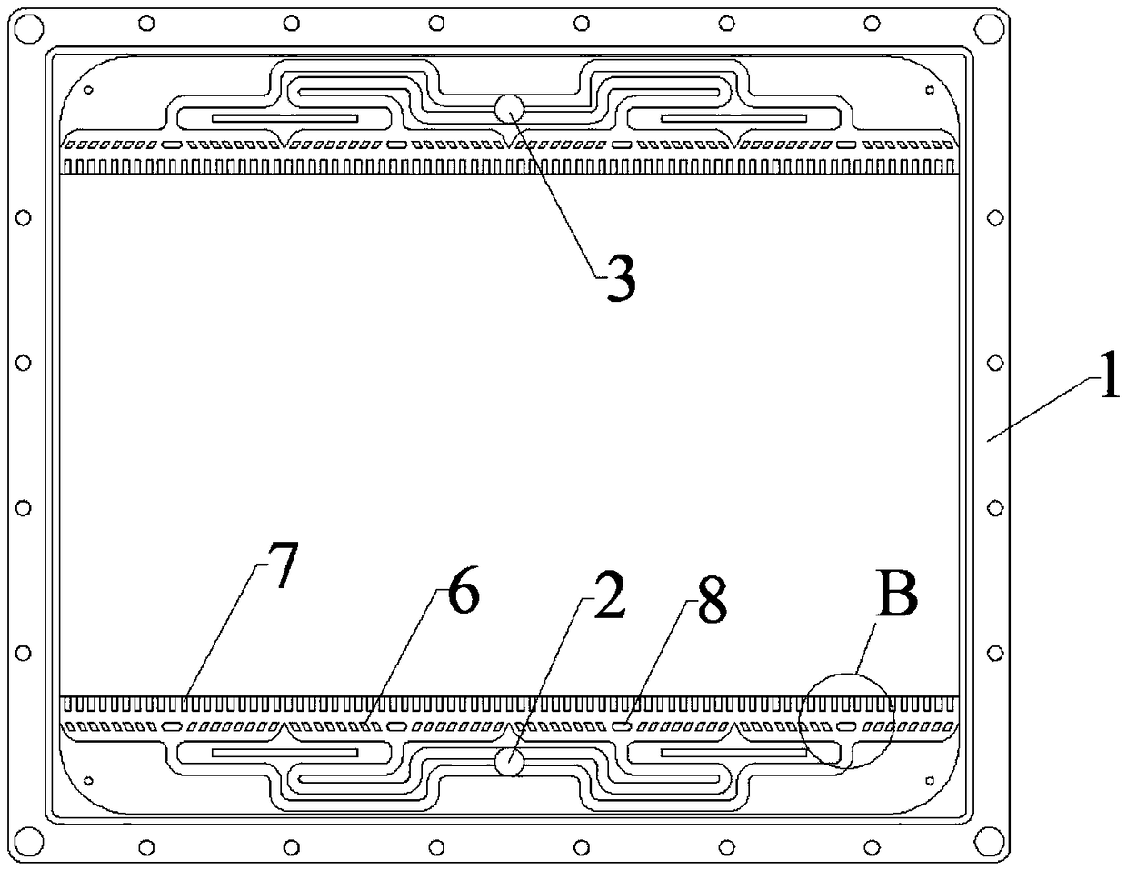 Liquid flow frame of all-vanadium redox flow battery